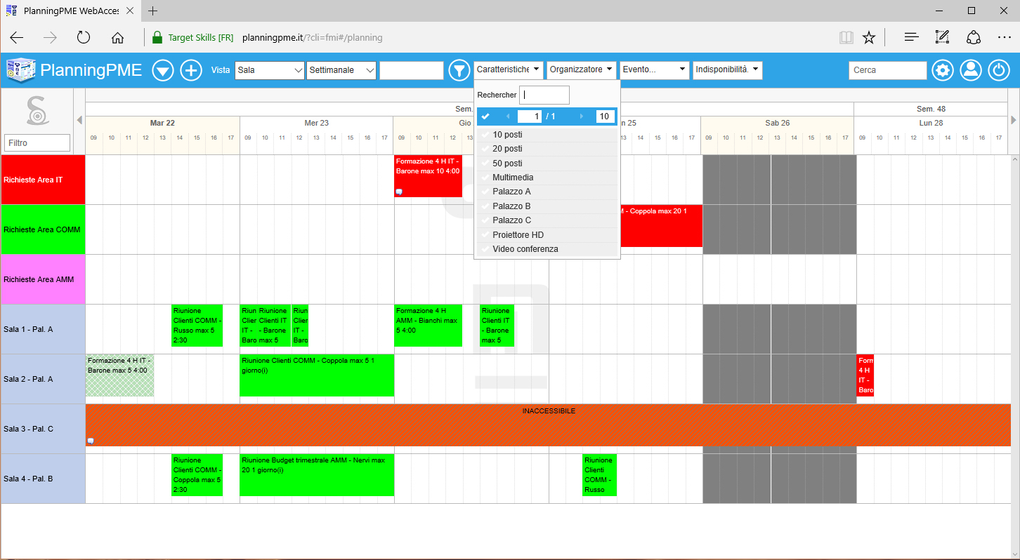 Prenotazione sale con PlanningPME