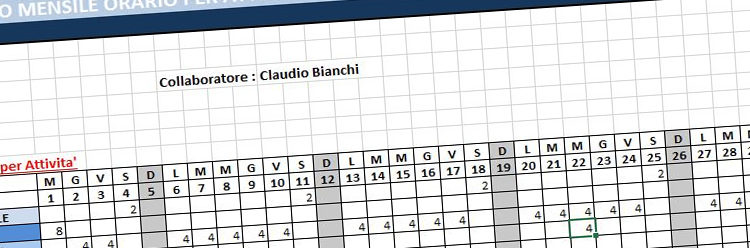 Estrazione delle attività mensili in Excel